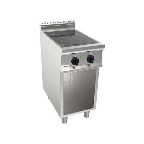 Cuisinière à induction 2 feux sur meuble ouvert 400x700x850mm